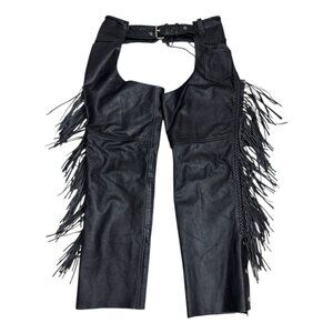 HOT LEATHERS Vintage Retro Leather FRINGE Motorcycle Biker Pants Mens Large